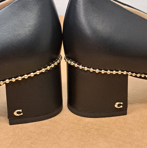 COPY - Coach WILLA 45 Black LEATHER Pointed ToeHeels Pumps  US Size 8 New  With… - Picture 14 of 16